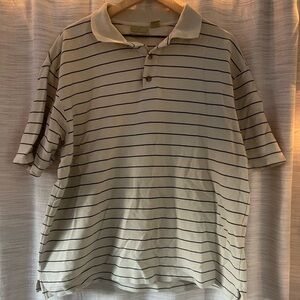 Classic Cream Striped Polo Shirt
